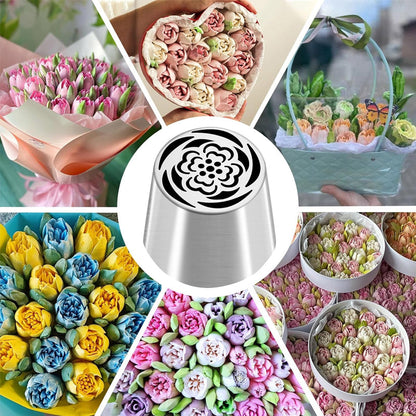 Multifunktionelt sæt med blomsterformede dekorationsdyse