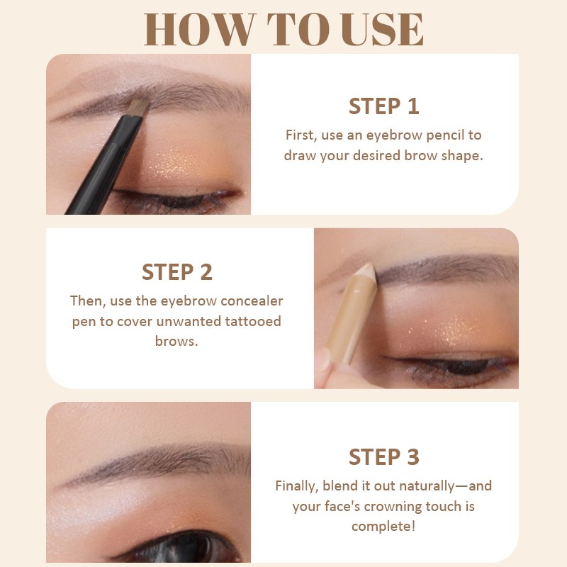 Multifunktionel silkeagtig vandfast concealer-blyant