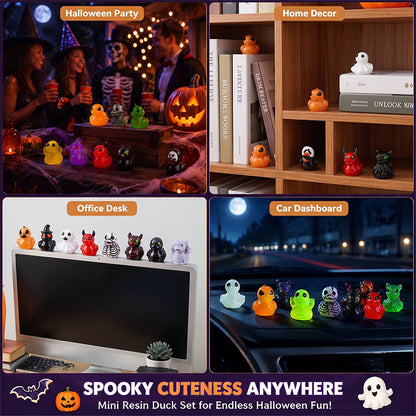 👻 Små Spooky Ænder – Søde Halloween-Miniaturer, der Lyser i Mørket 🎃