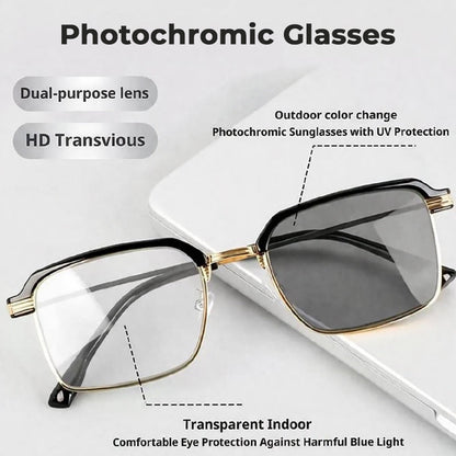👓 Fotokromatiske briller – automatisk mørkfarvning, UV400, blålysfilter