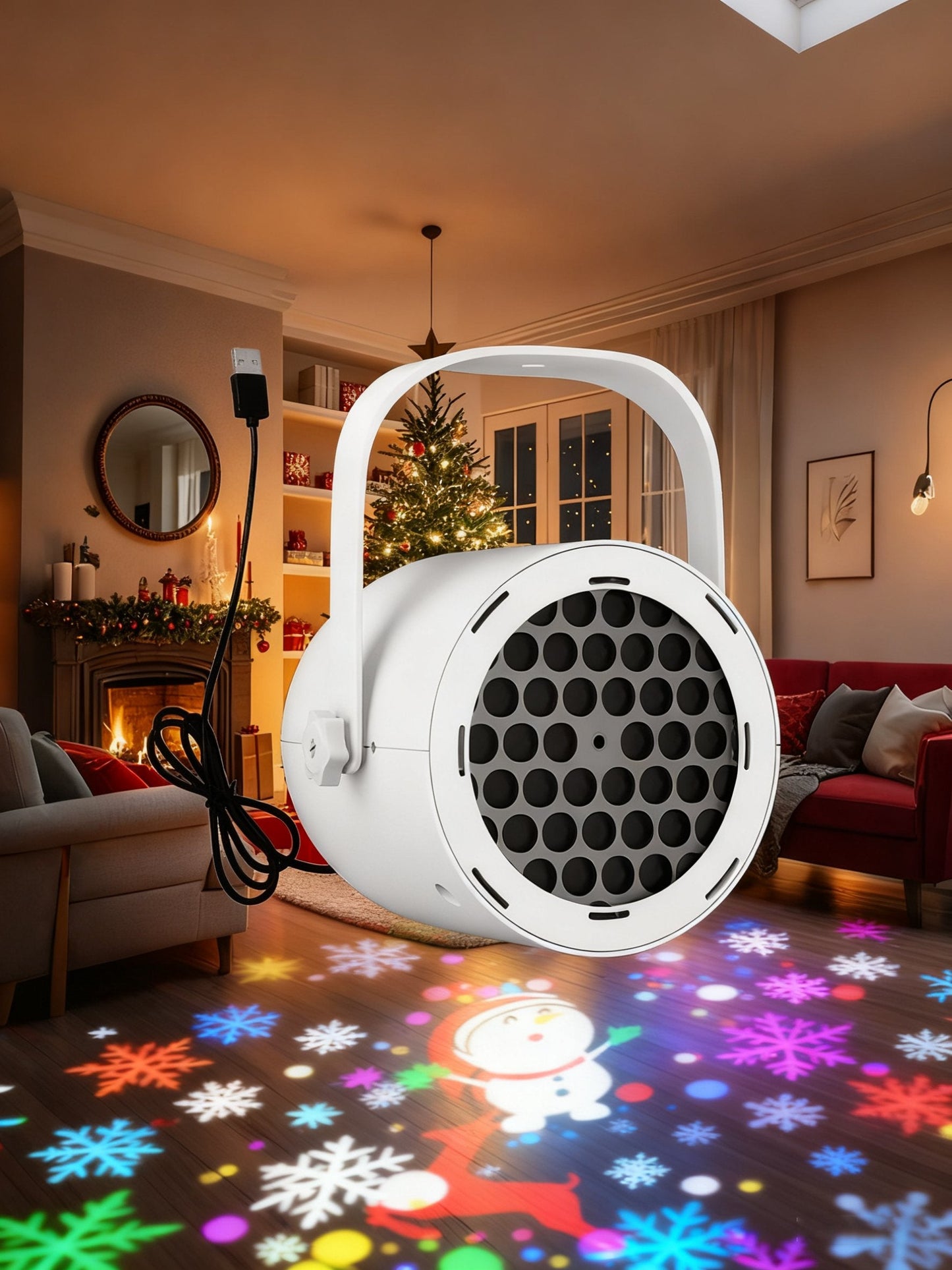 🎅LED-julelampe med projektion – 16 mønstre med ren julemagi!🎄