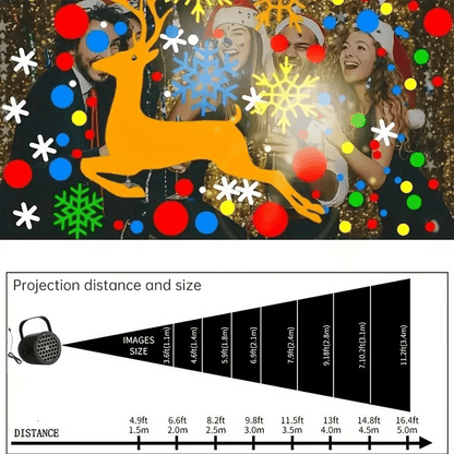 🎅LED-julelampe med projektion – 16 mønstre med ren julemagi!🎄