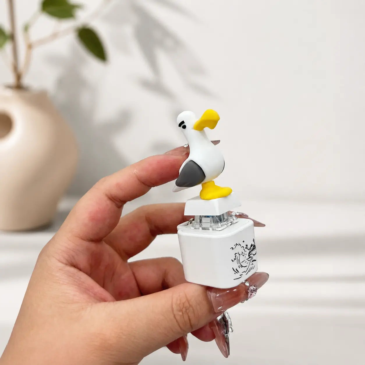 Seagull MINE! Knap-nøglering – ægte lyd og LED-lys