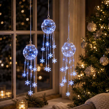 Winter Magic Snowflake Cascade – LED-julekugle til at hænge op❄️