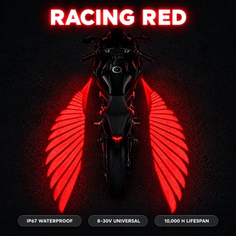 🏍️LED-projektorlamper i form af englevinger til motorcykler