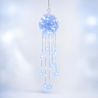 Winter Magic Snowflake Cascade – LED-julekugle til at hænge op❄️
