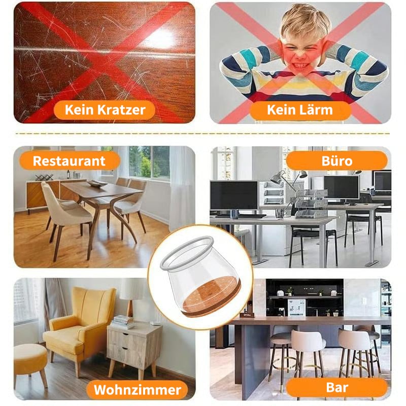 ✨ Universelle gummi-stolebeskyttere – Passer til alle stolebenformer, ridsefaste og holdbare, den ultimative løsning til beskyttelse af dine gulve.