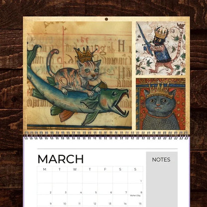 🐱Middelalderlige katte med kroner Kalender 2026