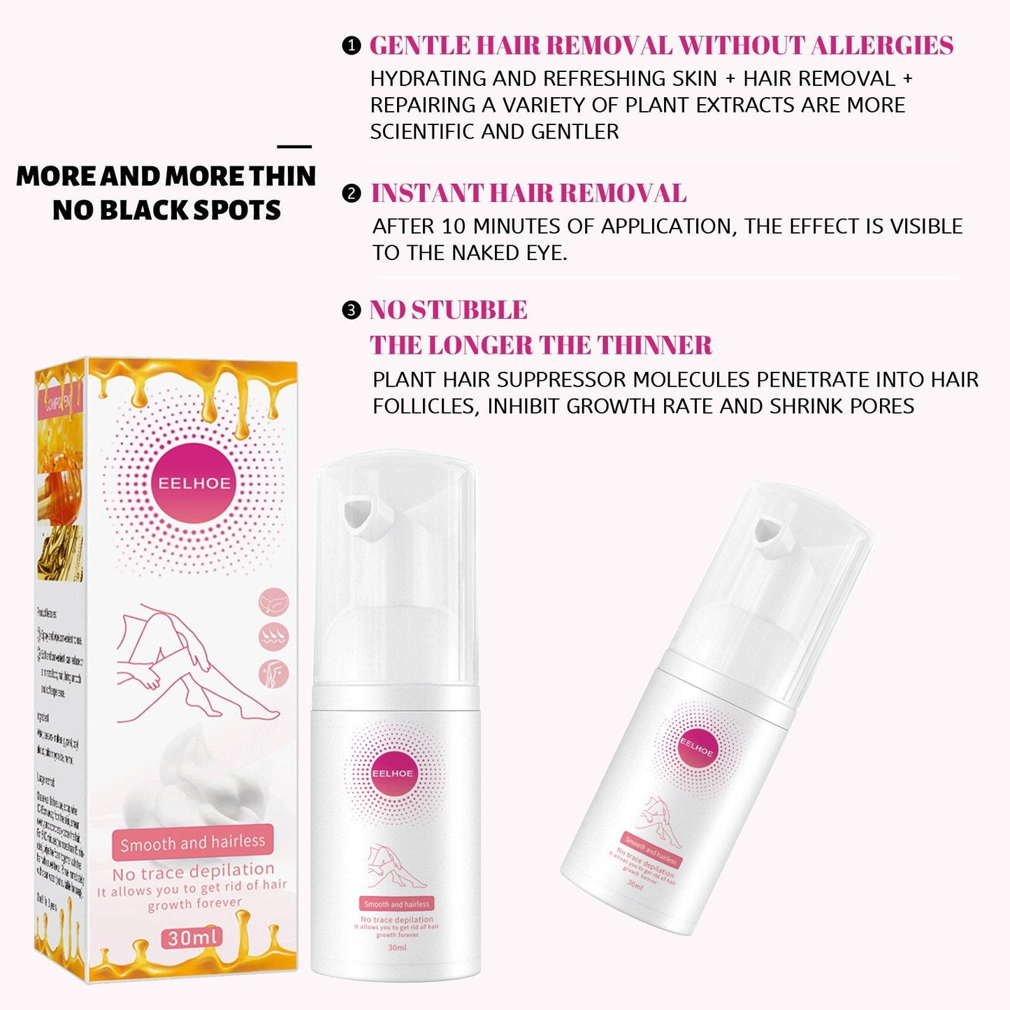 🔥🔥✨Smooth as Honey: Mousse hårfjerningsspray