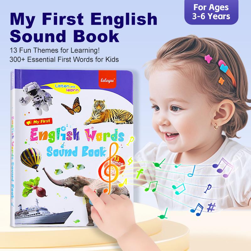 Engelsk læsebog/My First English Toy Sounds - 470+ ord, 21 temaer og sjove ordspil! Perfekt sproglegetøj til børn! 🇬🇧