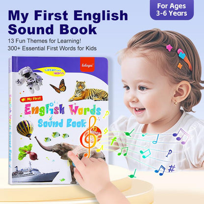 Engelsk læsebog/My First English Toy Sounds - 470+ ord, 21 temaer og sjove ordspil! Perfekt sproglegetøj til børn! 🇬🇧