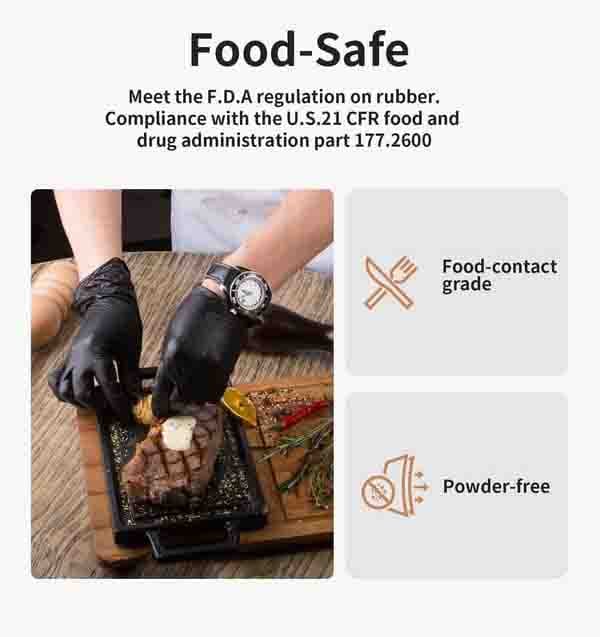 100/50 stk sorte nitrilhandsker til engangsbrug