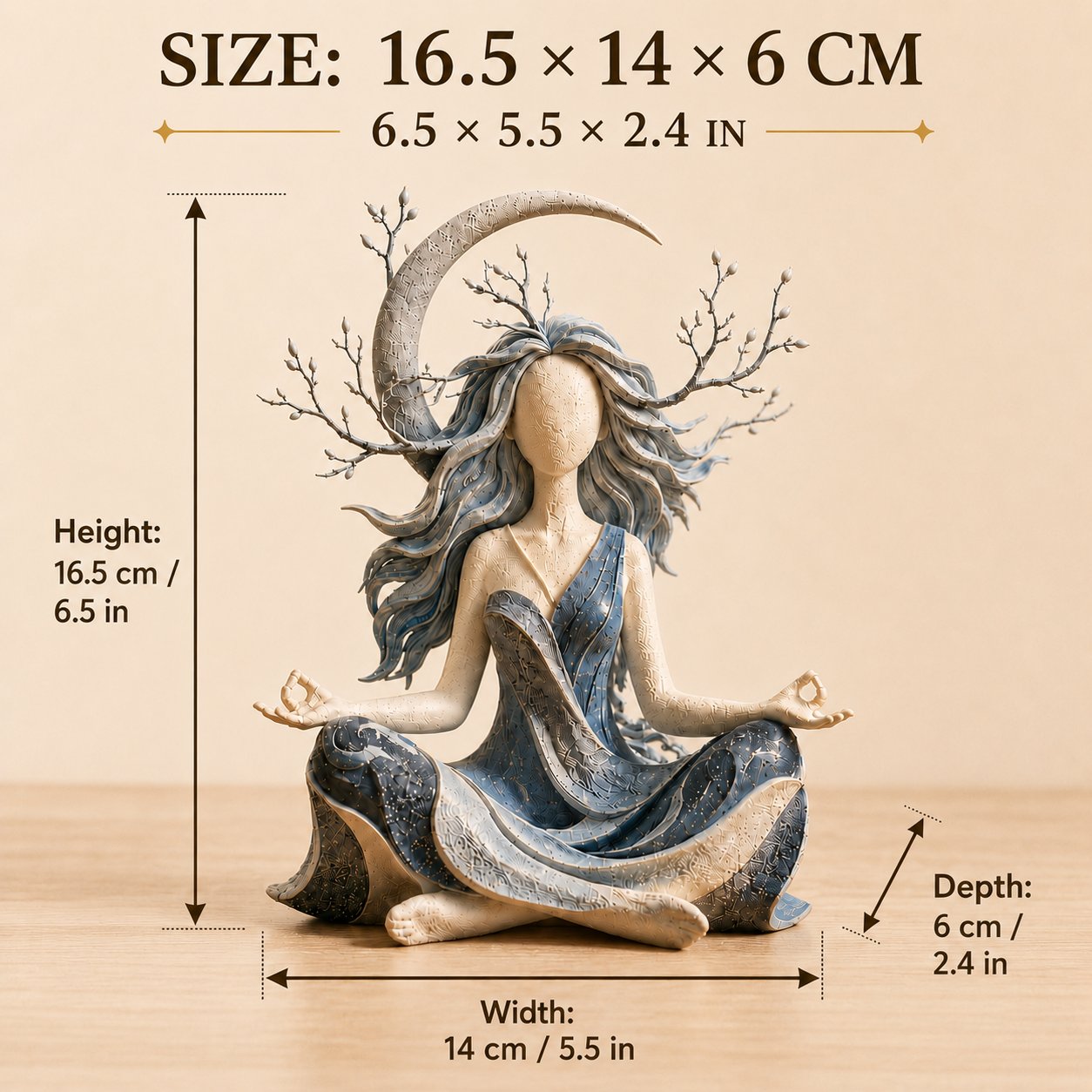 🧘 Skulptur til fredfyldt meditation | Roligt dekorationselement til hjemmet