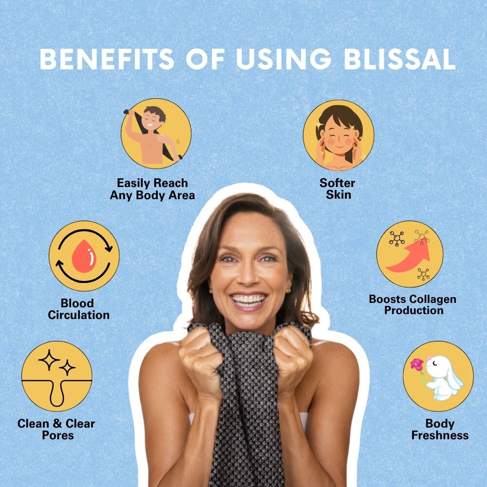 🧼Eksfolierende antibakterielt badehåndklæde