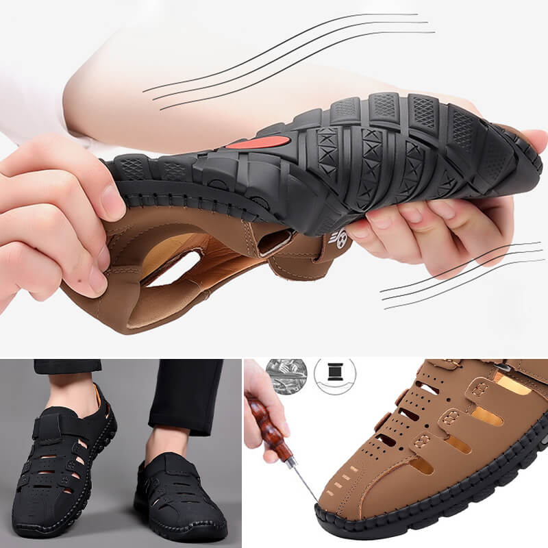 Trendy sandaler i perforeret pu-læder