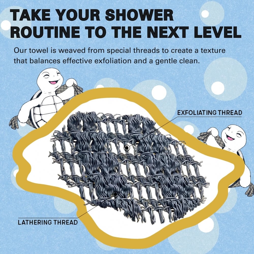 🧼Eksfolierende antibakterielt badehåndklæde