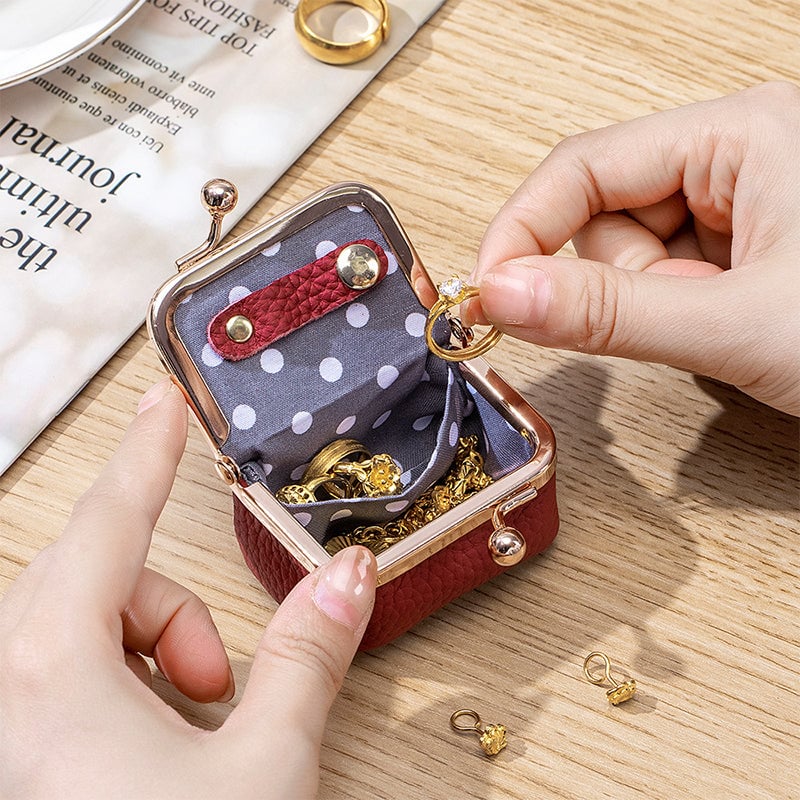 Ægte læder mini smykkeskri