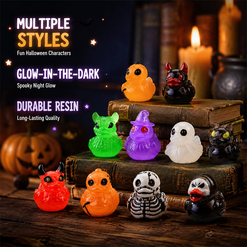 👻 Små Spooky Ænder – Søde Halloween-Miniaturer, der Lyser i Mørket 🎃