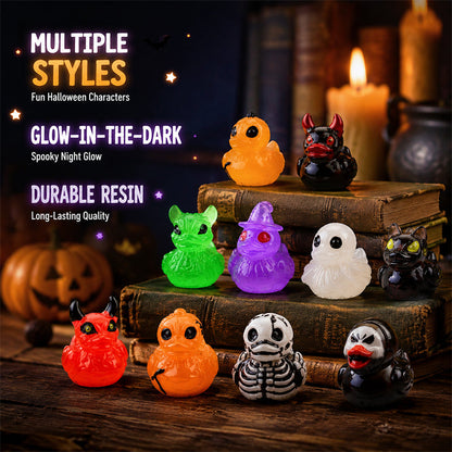 👻 Små Spooky Ænder – Søde Halloween-Miniaturer, der Lyser i Mørket 🎃