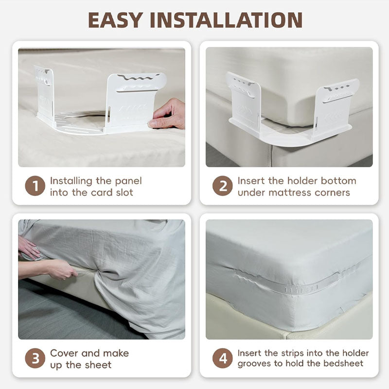 Fastgørelse af sengelinned