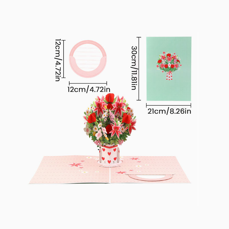 💐 Pop-up-valentineskort med vilde blomste