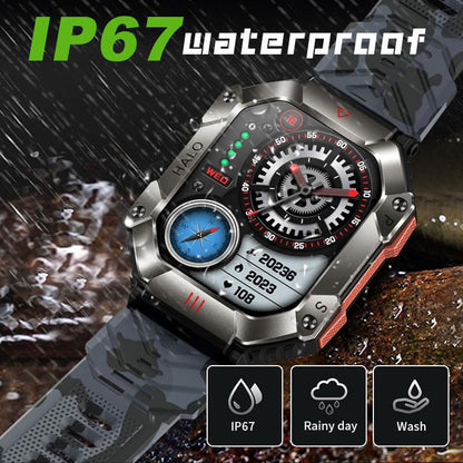 IP68 vandtæt militær AI voice Bluetooth call smartwatch