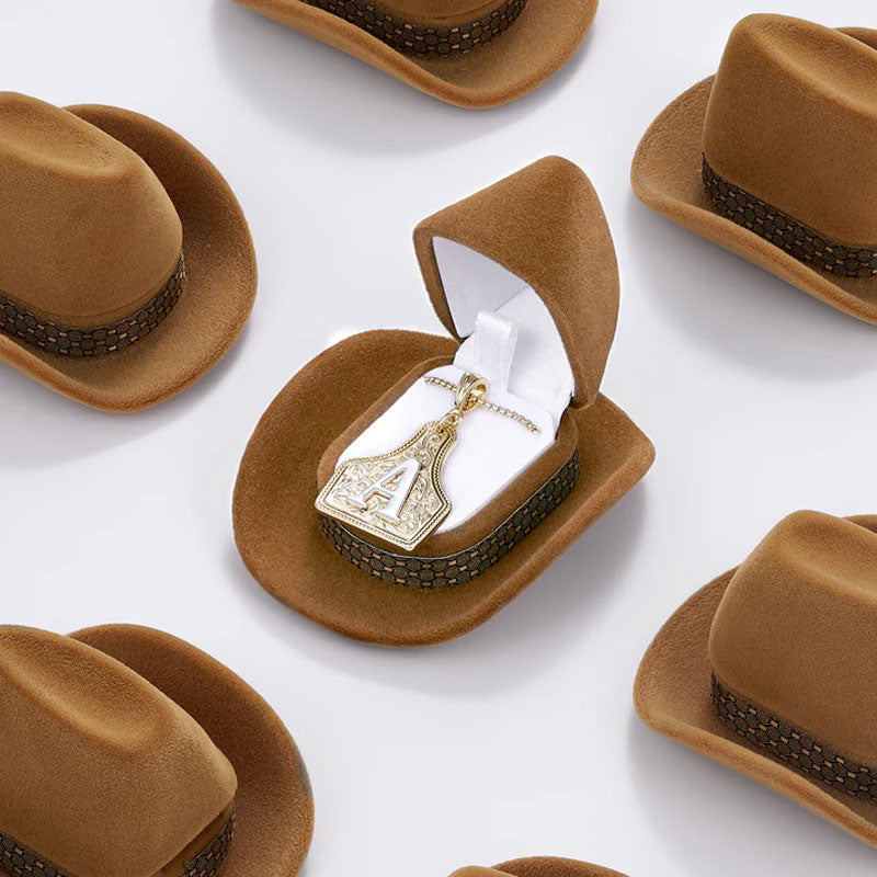 🤠Cowboyhat-æske og bogstavhalskæde🌵