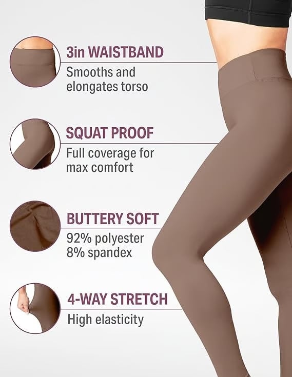 🎁Sidste dag 49% rabat🔥Højtaljede mavekontrollerende og kropsformende træningslegging