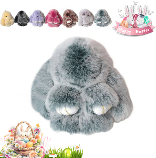 🐰Sød påskehare-nøglering i plys - gaveindpakket i blikæske, 🎁Sød påskeoverraskels