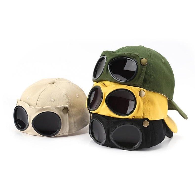 🤣 Baseballkasket i aviator-stil — unikke solbrilleholder og vintage metal-detaljer! 🧢✨