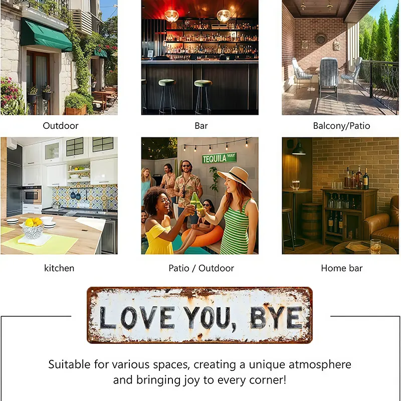 ❤️ LOVE YOU, BYE – Vintage metalskilt til væggen