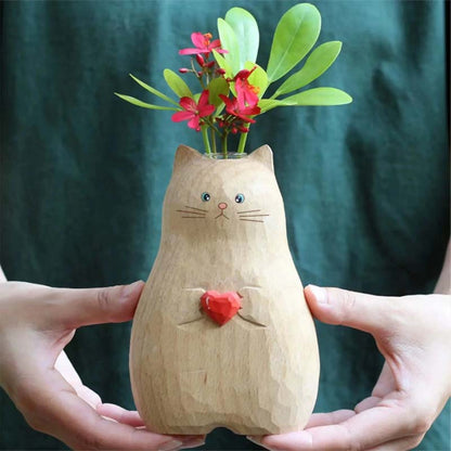 Chonky Cat vase med hjert