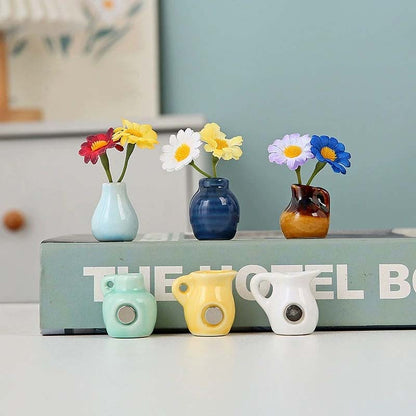 🌼 Keramiske mini-vasekøleskabsmagnete