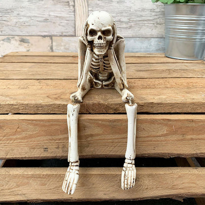 💀 Halloween tre kloge skeletter harpiks figurer 🎃