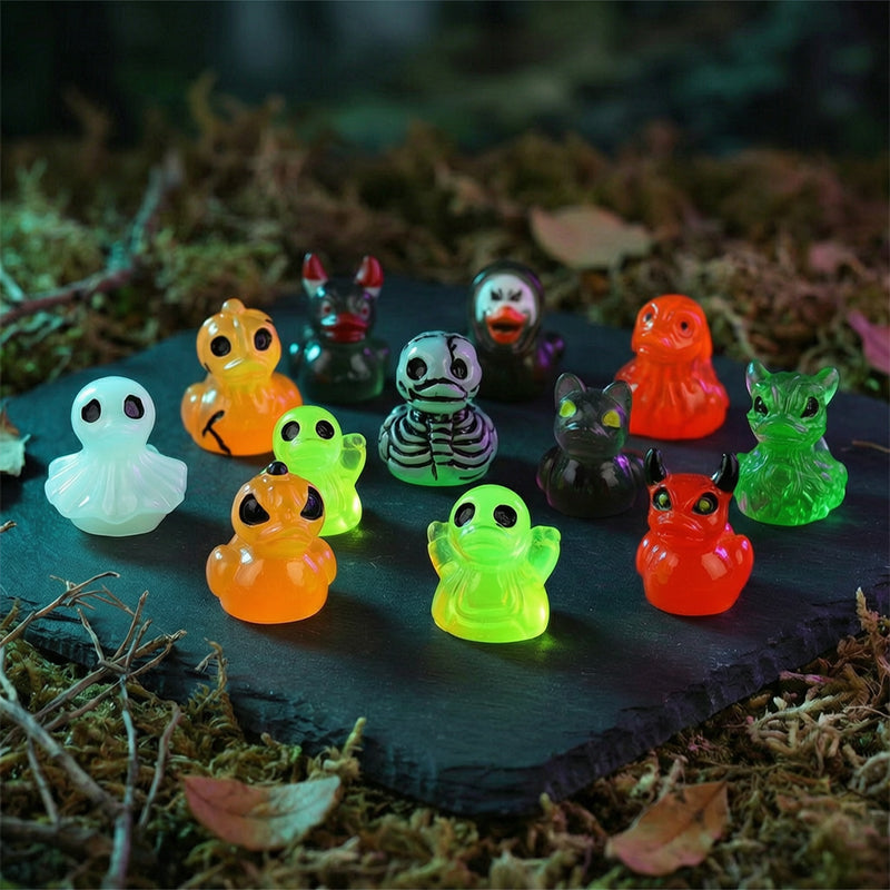 👻 Små Spooky Ænder – Søde Halloween-Miniaturer, der Lyser i Mørket 🎃