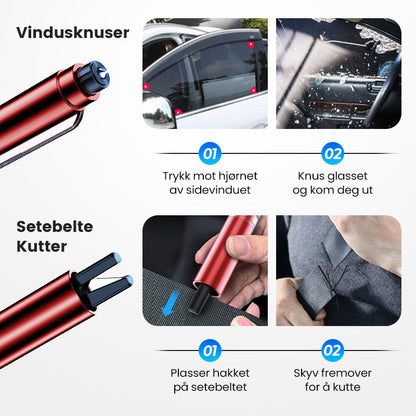Mini nødværktøj til evakuering af bil