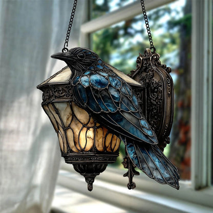 Raven farvet glas lantern