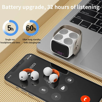 🥰 Bluetooth Ear Clip-On Headset med Ai Translator med digitalt display 🎧 🎧