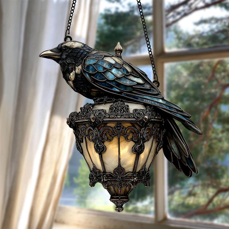 Raven farvet glas lantern