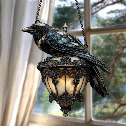Raven farvet glas lantern