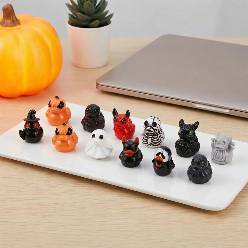 👻 Små Spooky Ænder – Søde Halloween-Miniaturer, der Lyser i Mørket 🎃