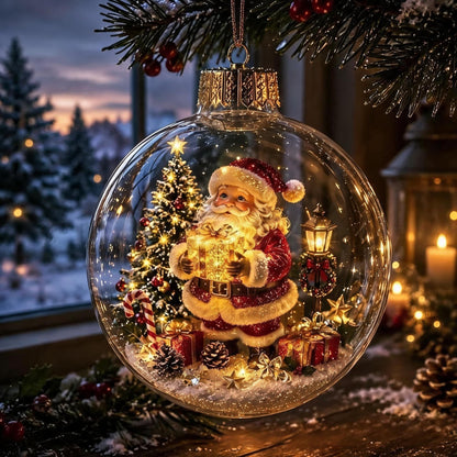 🎄Lysende julekugle med diorama – En lille vinterverden i dine hænder