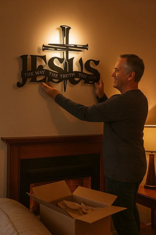 (🎁Sidste dag 49% rabat)🔥Jesus & Cross Design Wall Art - ⌛Limiteret håndlavet seri