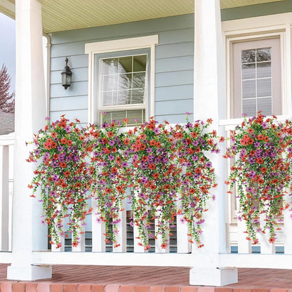 Udendørs kaskade af tusindfryd og eukalyptusblomster – UV-bestandige
