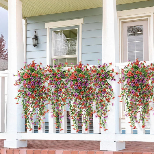 Udendørs kaskade af tusindfryd og eukalyptusblomster – UV-bestandige