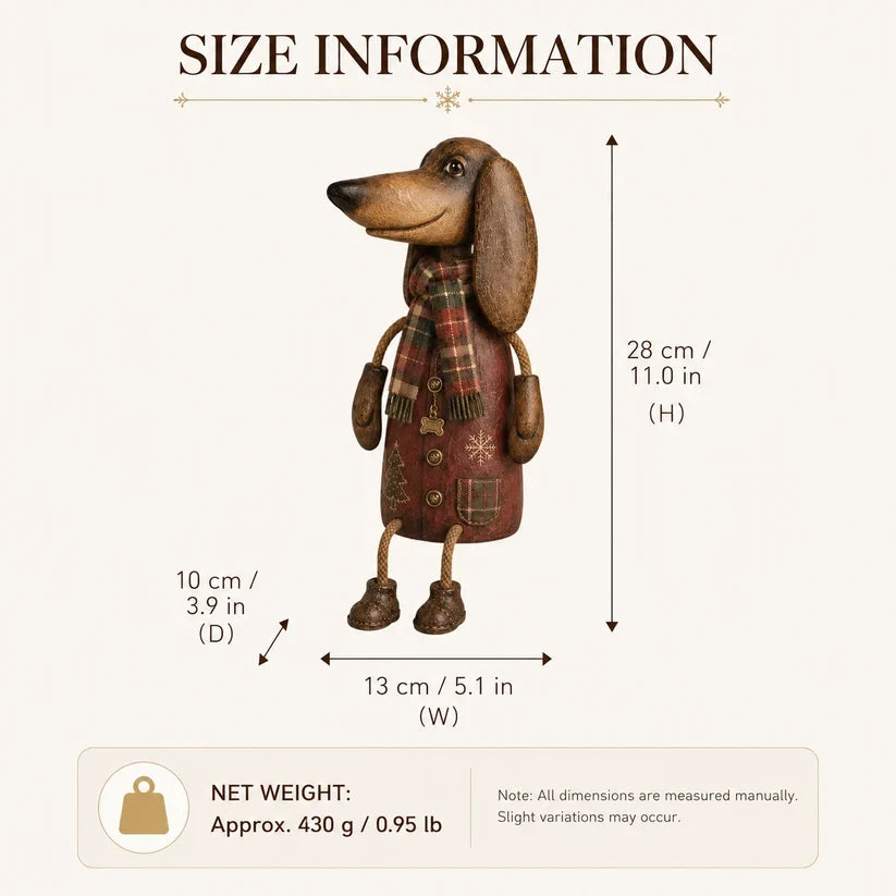 🎄 Vintage jule-dachshund til hylden | Festlig hundepynt