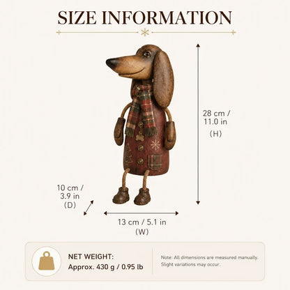 🎄 Vintage jule-dachshund til hylden | Festlig hundepynt