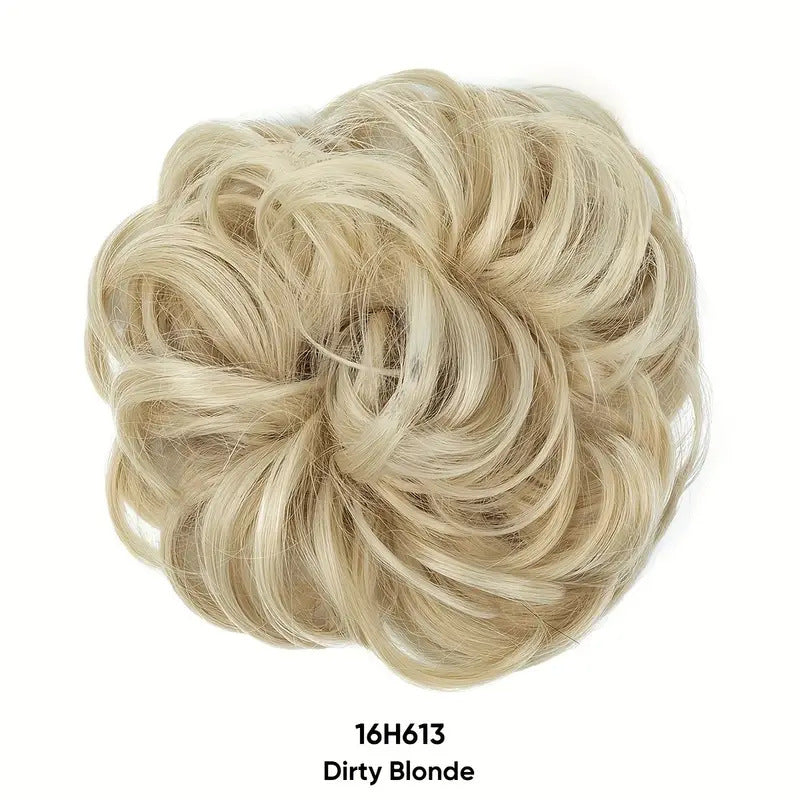 💁‍♀️Quick‑Fit Voluminous Hair Wrap | Realistisk syntetisk hårknold til hverdag og festlige lejligheder