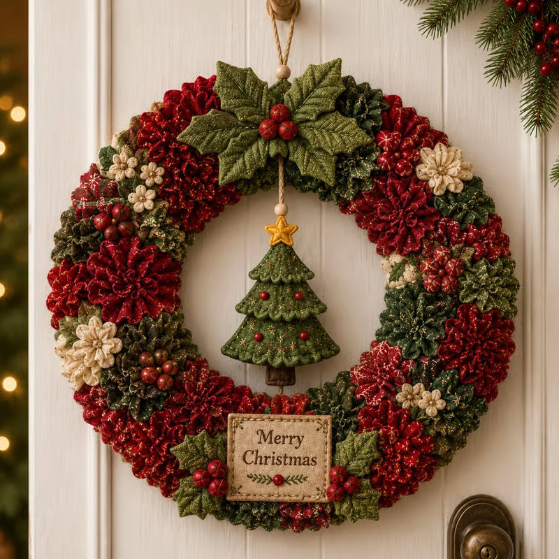 🏆Tidsbegrænset tilbud: 49 % rabat🎁🎄 3D-krans af stof – gør-det-selv-sæt