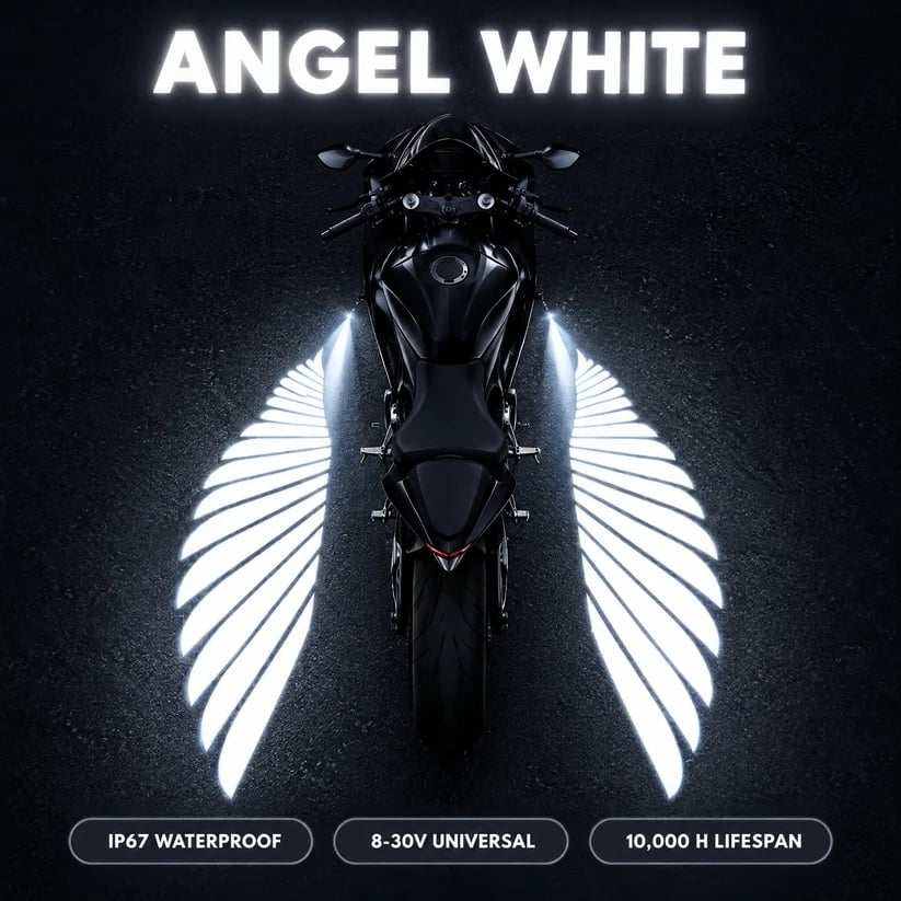 🏍️LED-projektorlamper i form af englevinger til motorcykler